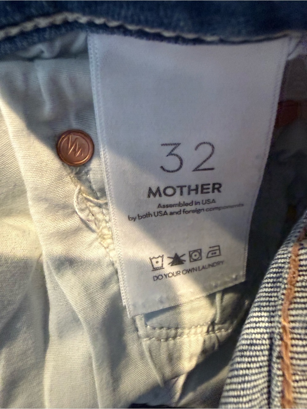 Mother the outsider ankle medium-blue "Walking on Coals" wash. size 32 - Picture 6 of 9